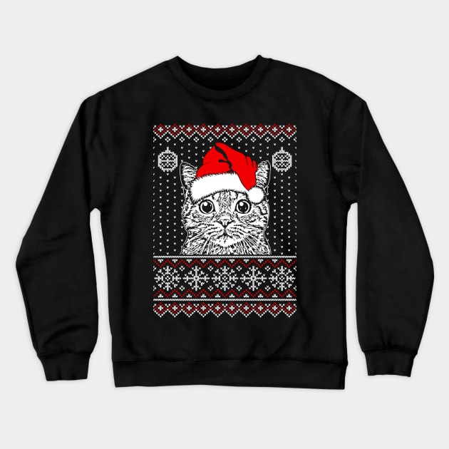 merry catmas ugly sweater Crewneck Sweatshirt by crackdesign